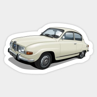 1971 Saab 96 saloon in polar white Sticker